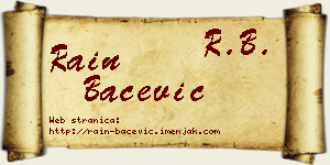 Rain Bačević vizit kartica